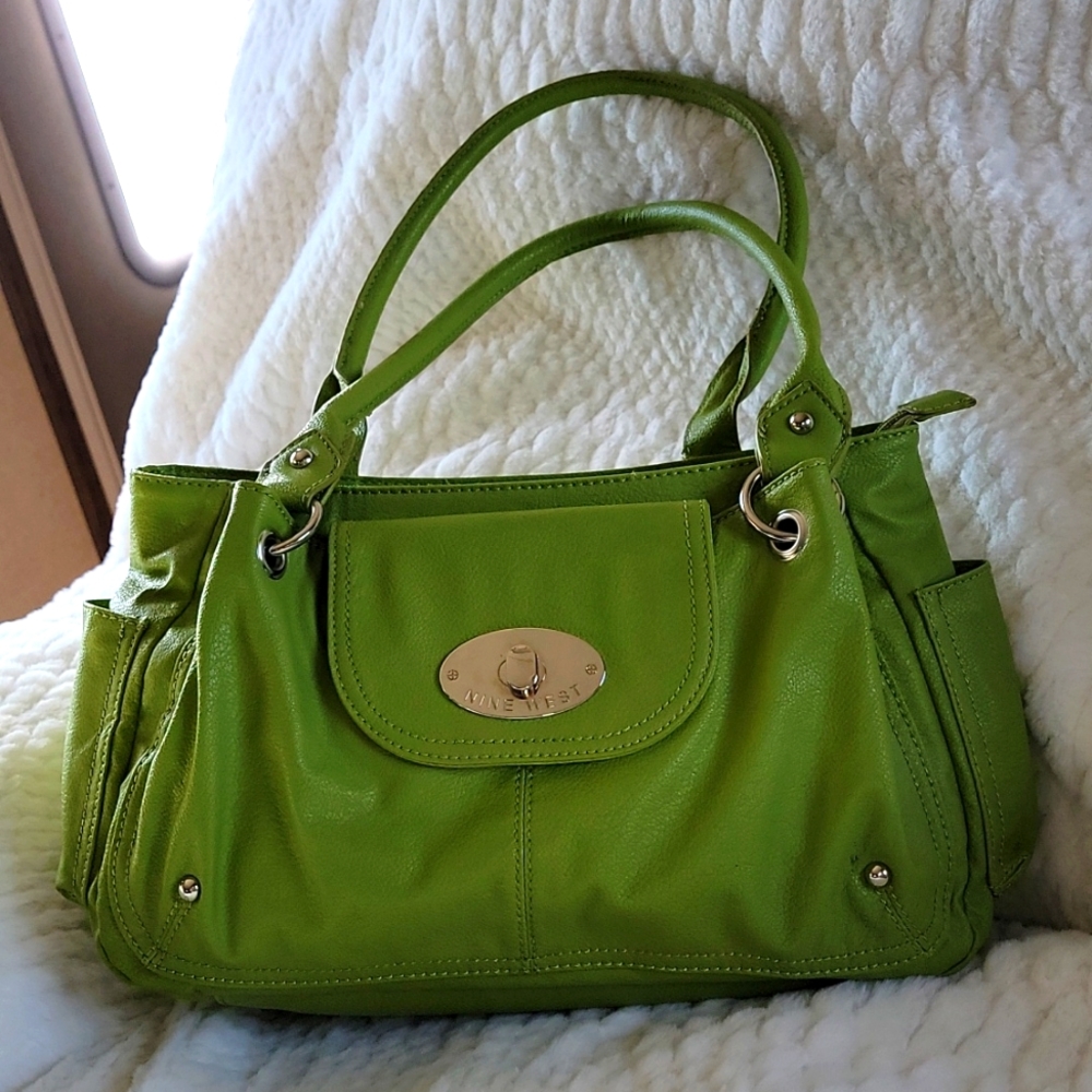 Nine West satchel bag in Lime Green